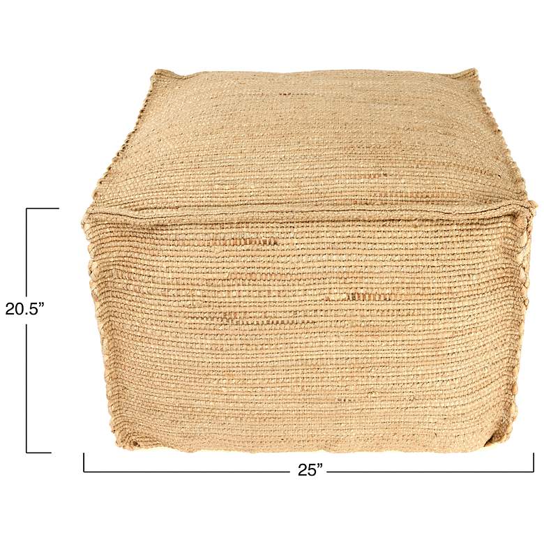 Image 2 Handwoven Jute Pouf with Flanged Edges, Natural more views