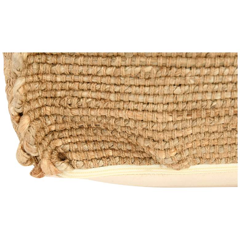 Image 3 Handwoven Jute Pouf with Flanged Edges, Natural more views