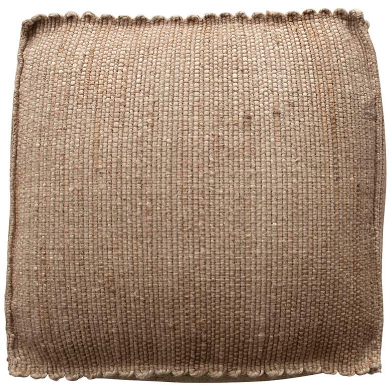 Image 7 Handwoven Jute Pouf with Flanged Edges, Natural more views