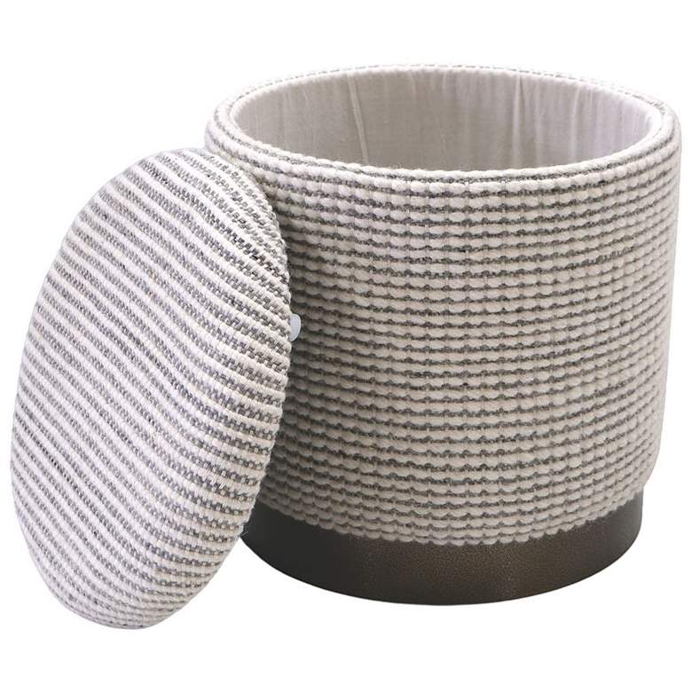 Image 2 Handwoven Kratus Hammered Metal Storage Ottoman more views