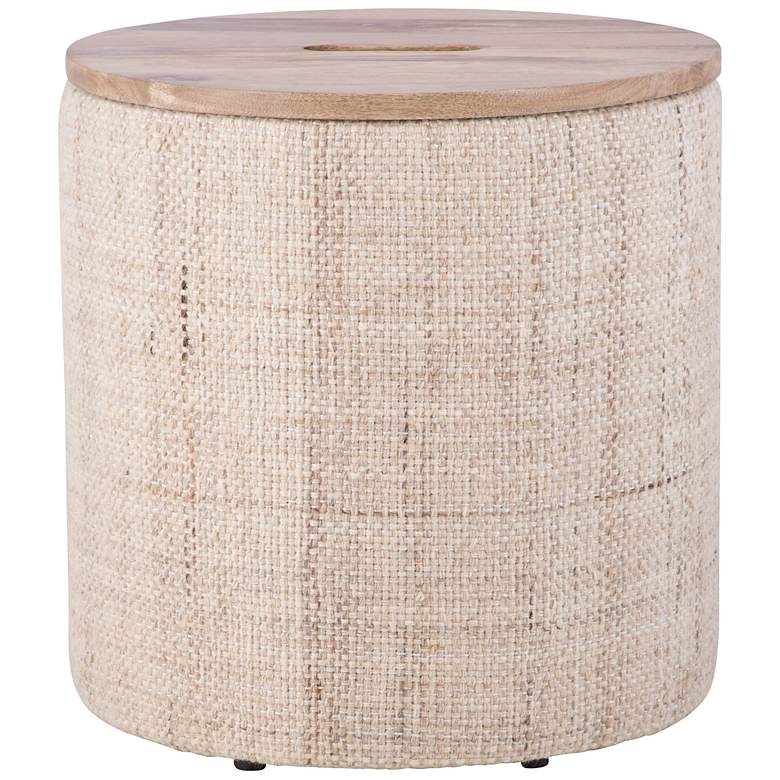 Image 2 Handwoven Nereus Wood Top Storage Ottoman more views