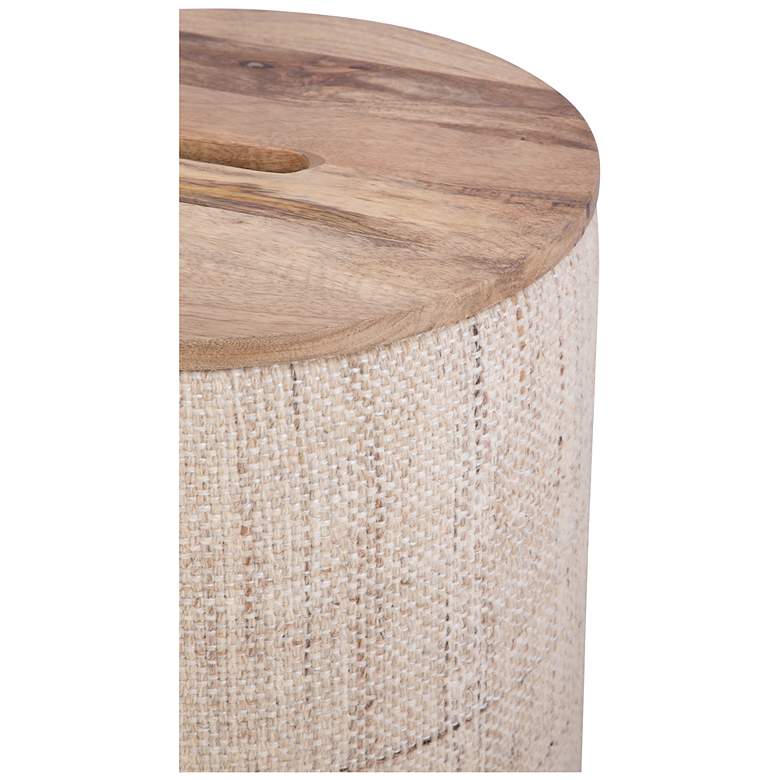 Image 3 Handwoven Nereus Wood Top Storage Ottoman more views