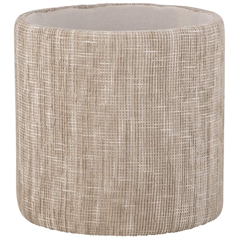 Image 5 Handwoven Ourea Natural Striped Chenille Storage Ottoman more views