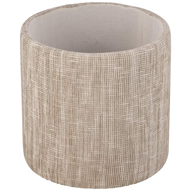 Image 6 Handwoven Ourea Natural Striped Chenille Storage Ottoman more views