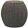 Handwoven Paper Rope Barrel Wicker Storage Basket Side Table, Gray