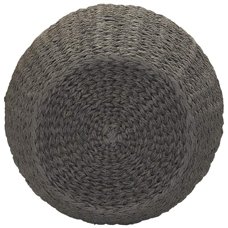 Image 6 Handwoven Paper Rope Barrel Wicker Storage Basket Side Table, Gray more views