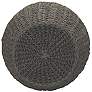 6_Handwoven Paper Rope Barrel Wicker Storage Basket Side Table, Gray more views
