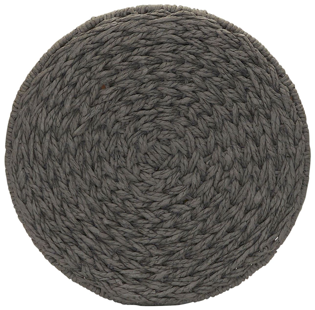 Handwoven Paper Rope Barrel Wicker Storage Basket Side Table, Gray