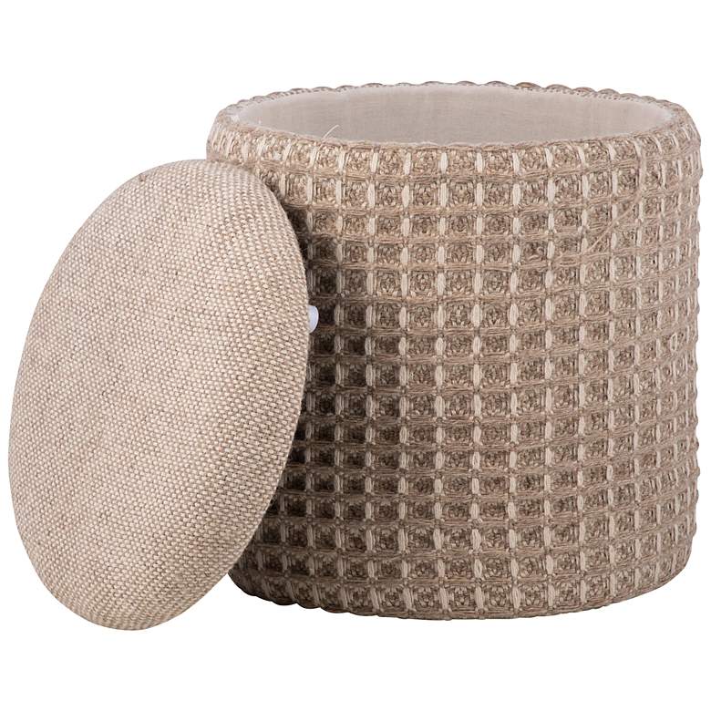 Image 4 Handwoven Plutus Tuape Waffle Storage Ottoman more views