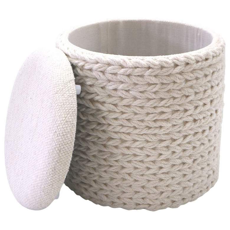 Image 2 Handwoven Priapus Rope Fabric Storage Ottoman more views