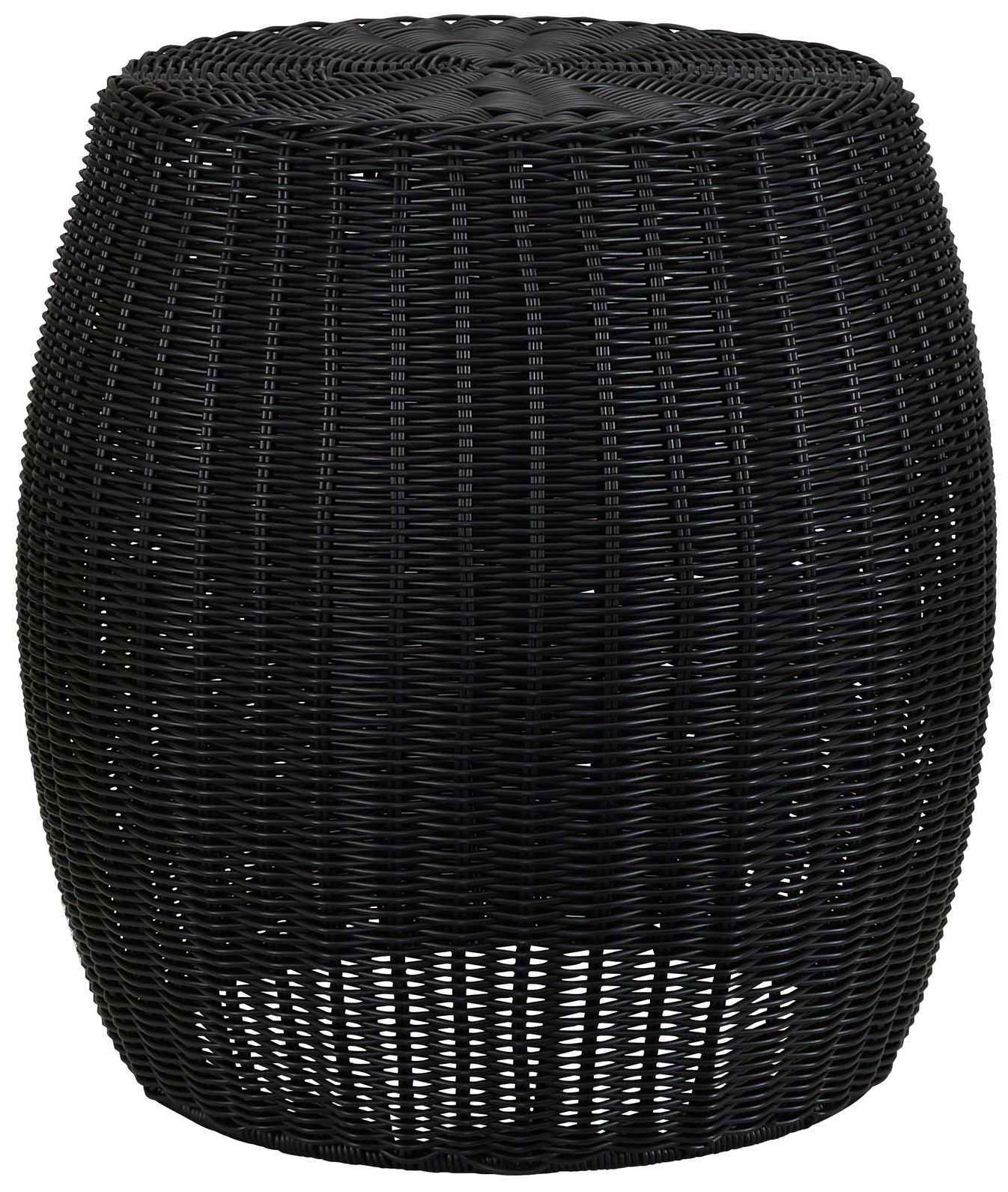 Image 2 Handwoven Resin Barrel Side Table, Black