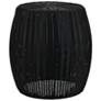 2_Handwoven Resin Barrel Side Table, Black
