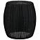 Handwoven Resin Barrel Side Table, Black
