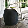 1_Handwoven Resin Barrel Side Table, Black
