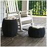 3_Handwoven Resin Barrel Side Table, Black more views