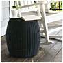 5_Handwoven Resin Barrel Side Table, Black more views