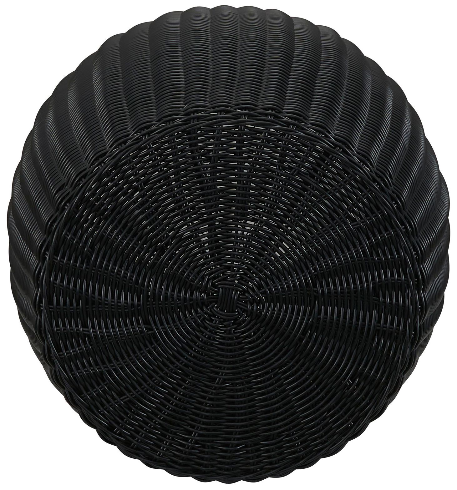 Image 7 Handwoven Resin Barrel Side Table, Black more views