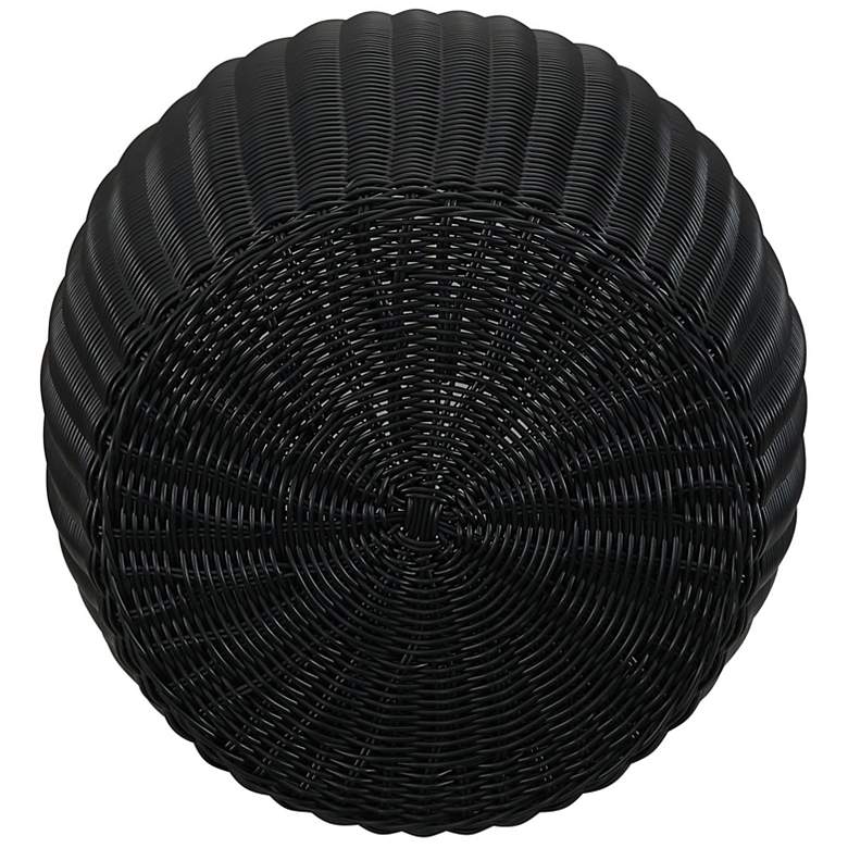 Image 7 Handwoven Resin Barrel Side Table, Black more views