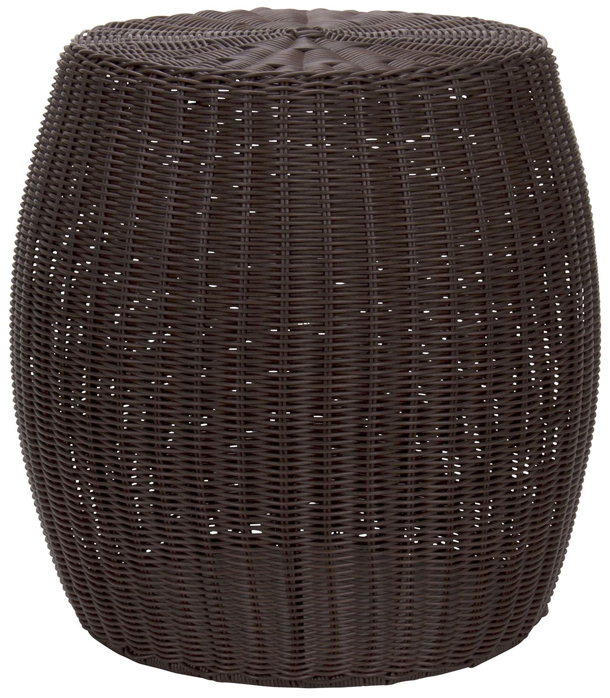 Image 2 Handwoven Resin Barrel Side Table, Brown