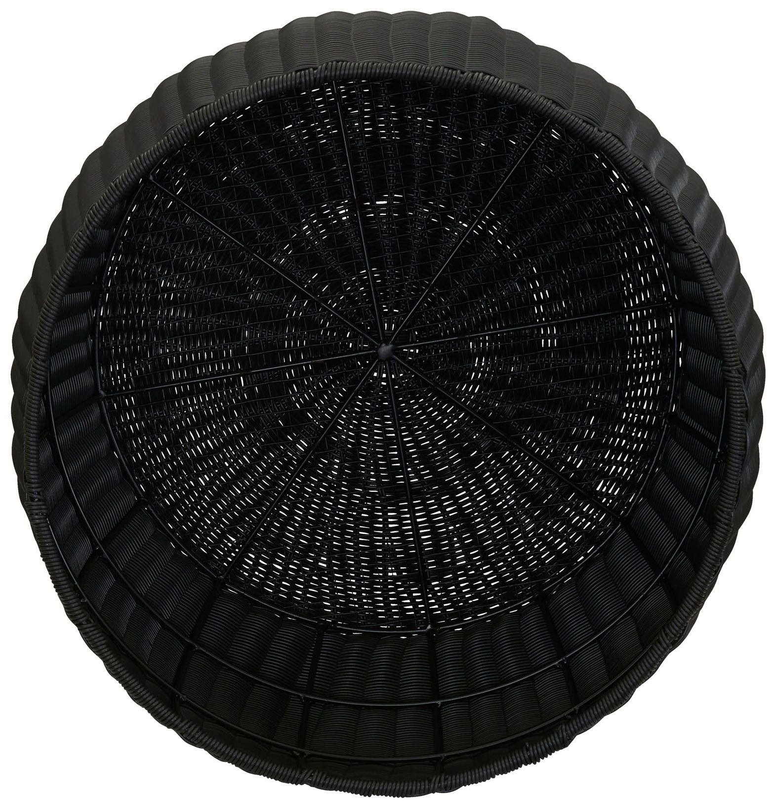 Image 7 Handwoven Resin Barrel Side Table Storage Container, Black more views