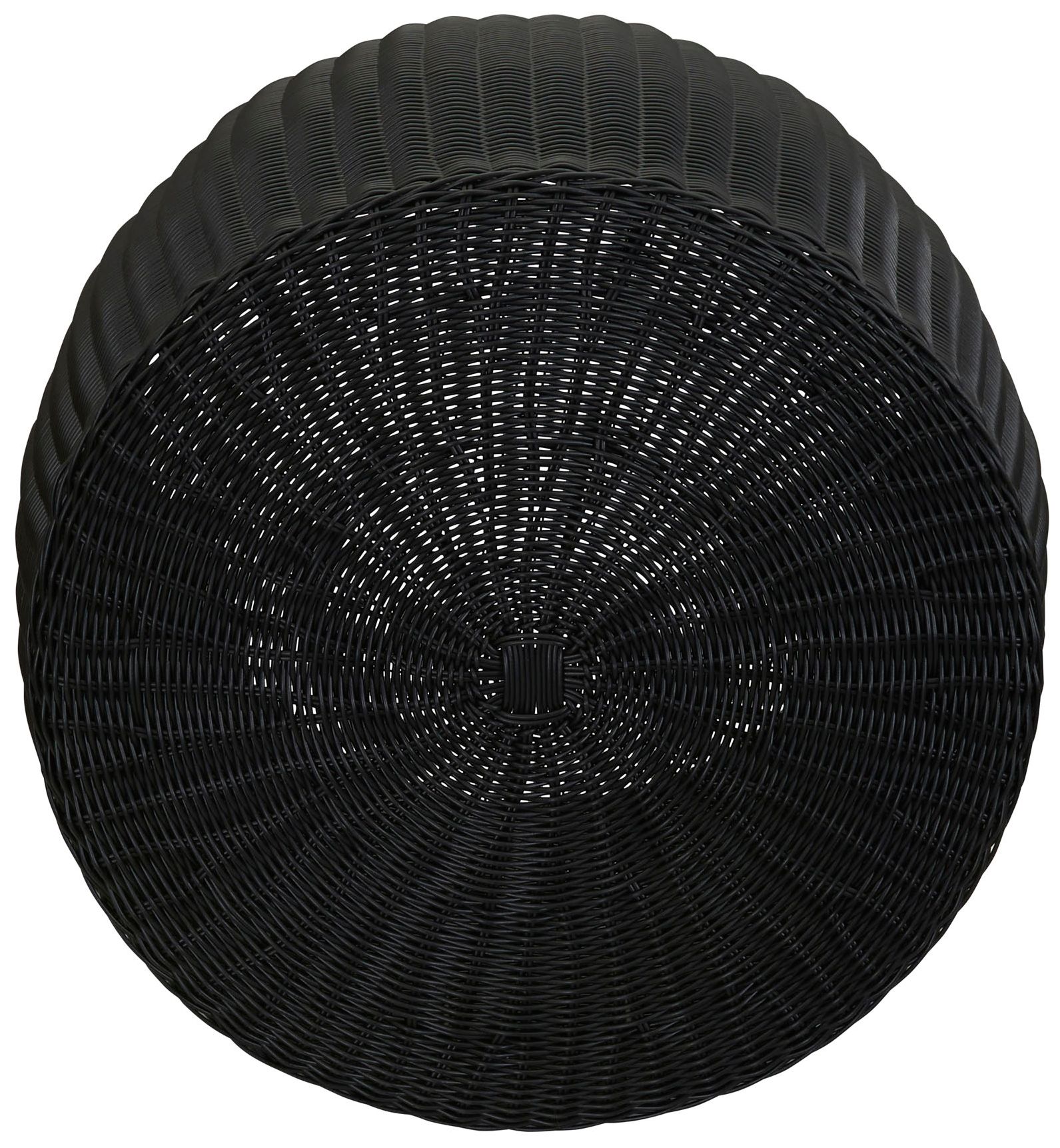 Handwoven Resin Barrel Side Table Storage Container, Black