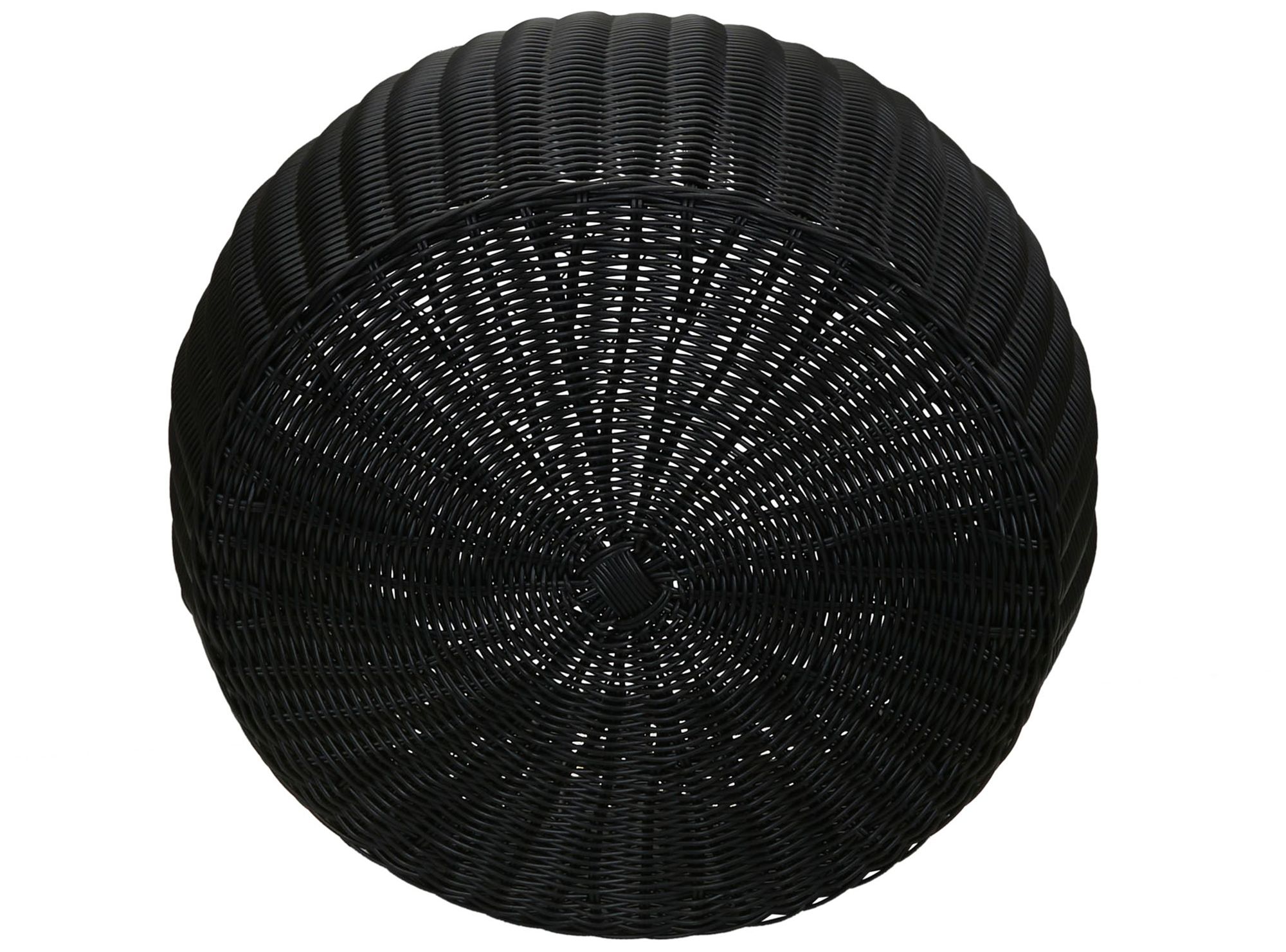 Image 6 Handwoven Resin Storage Stool Ottoman, Black more views
