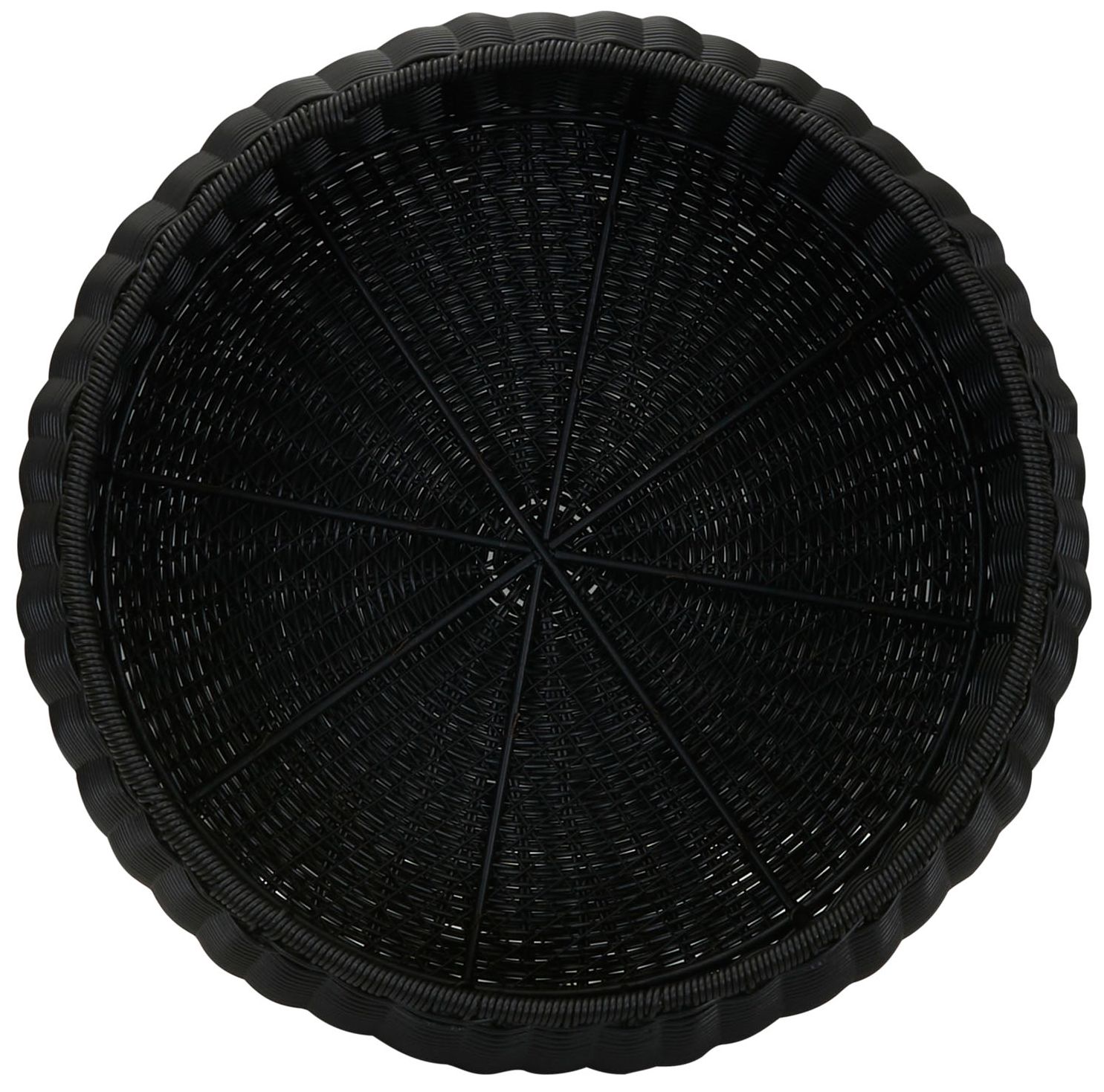 Image 7 Handwoven Resin Storage Stool Ottoman, Black more views