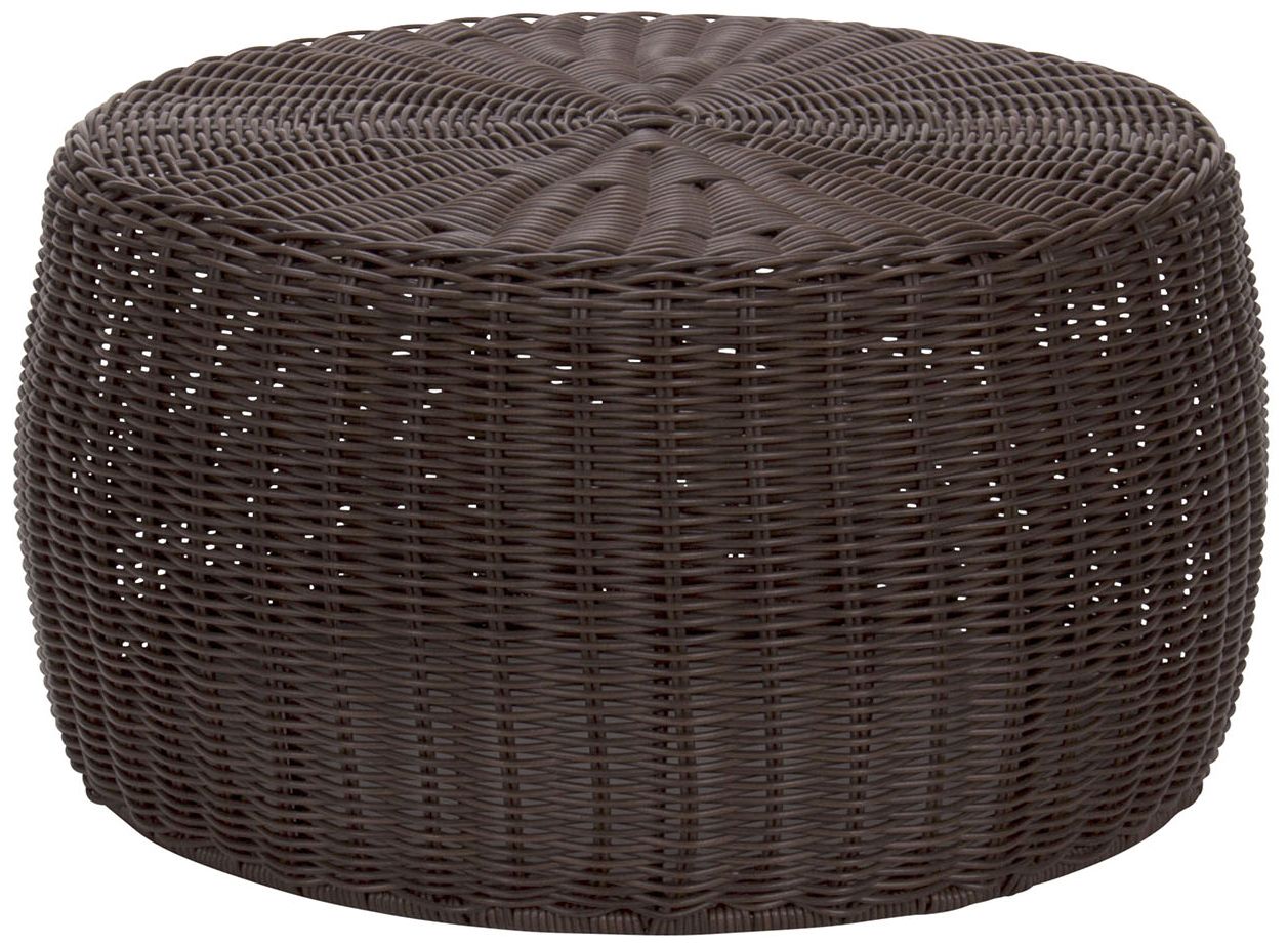 Image 2 Handwoven Resin Storage Stool Ottoman, Brown