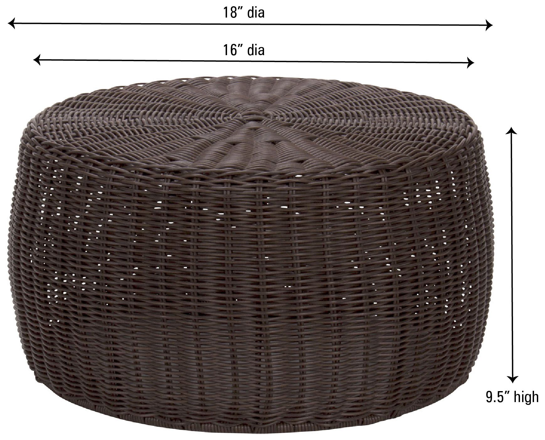 Image 3 Handwoven Resin Storage Stool Ottoman, Brown more views
