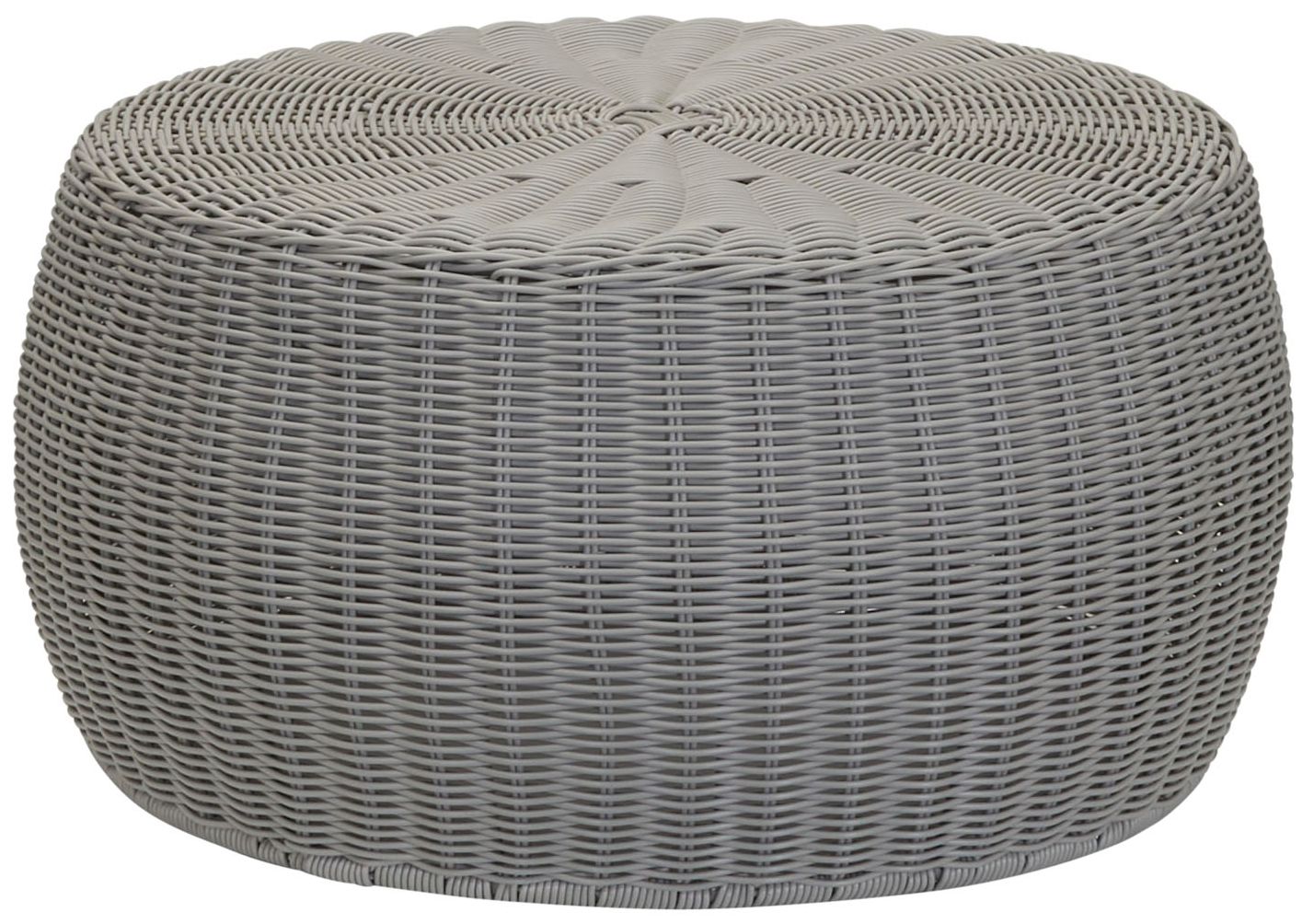 Image 2 Handwoven Resin Storage Stool Ottoman, Gray