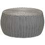 2_Handwoven Resin Storage Stool Ottoman, Gray