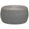Handwoven Resin Storage Stool Ottoman, Gray
