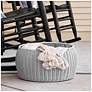 4_Handwoven Resin Storage Stool Ottoman, Gray more views