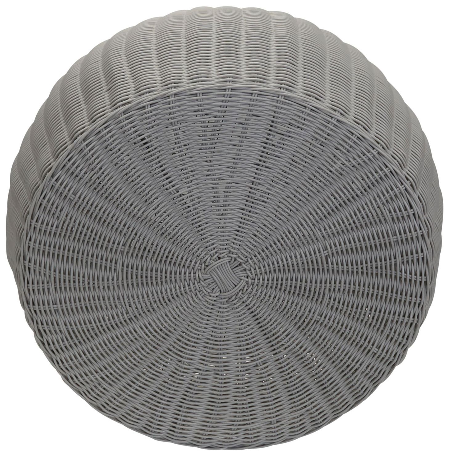 Image 5 Handwoven Resin Storage Stool Ottoman, Gray more views