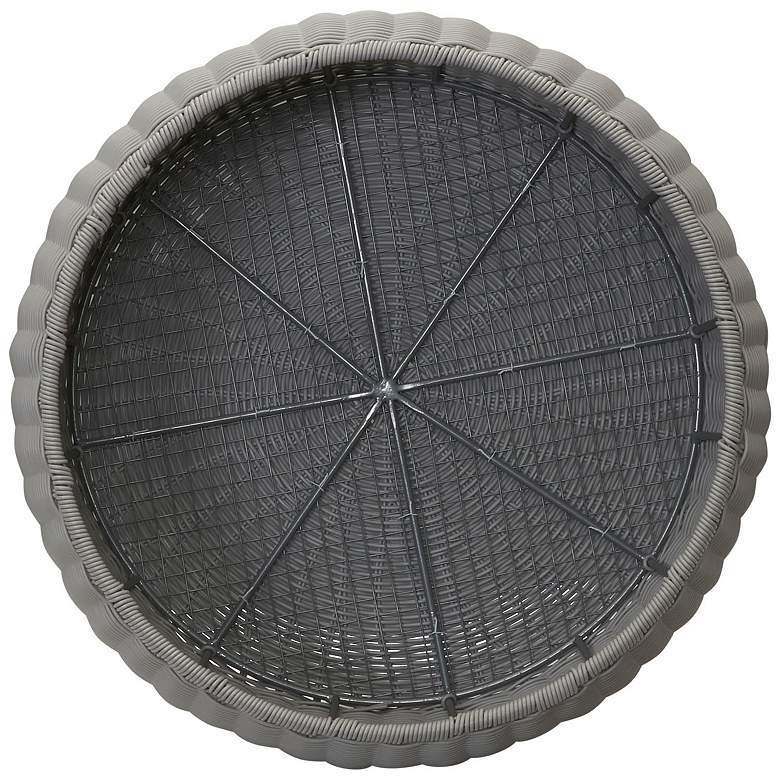 Image 6 Handwoven Resin Storage Stool Ottoman, Gray more views