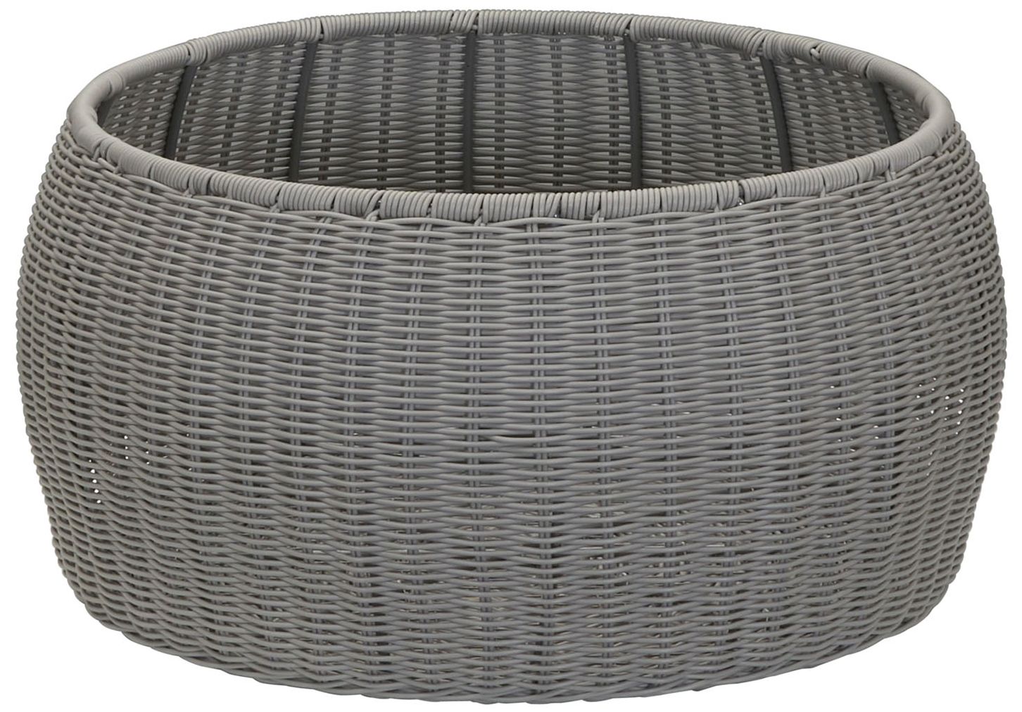 Image 7 Handwoven Resin Storage Stool Ottoman, Gray more views