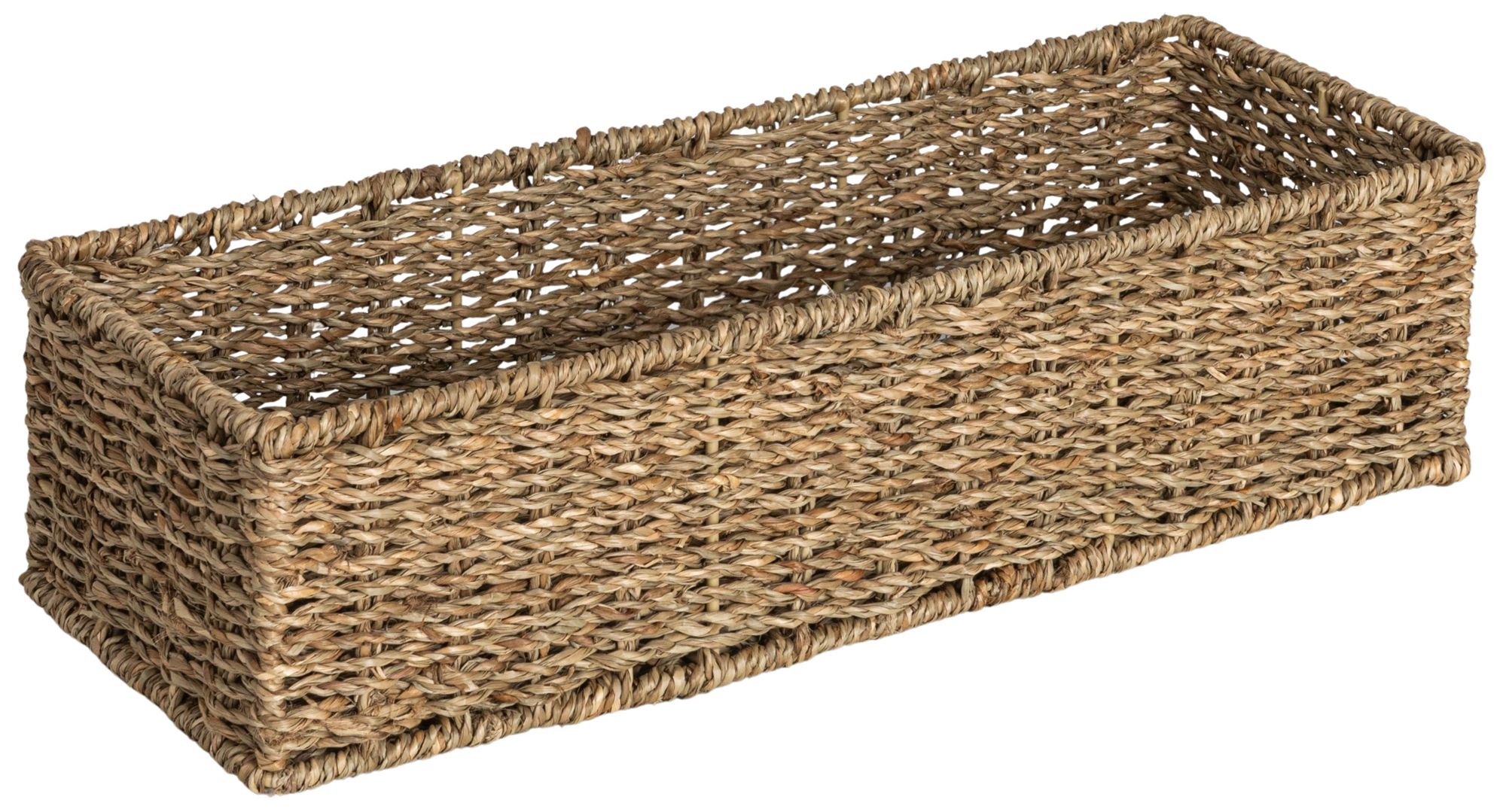 Image 2 Handwoven Seagrass Rectangular Storage Basket, Natural