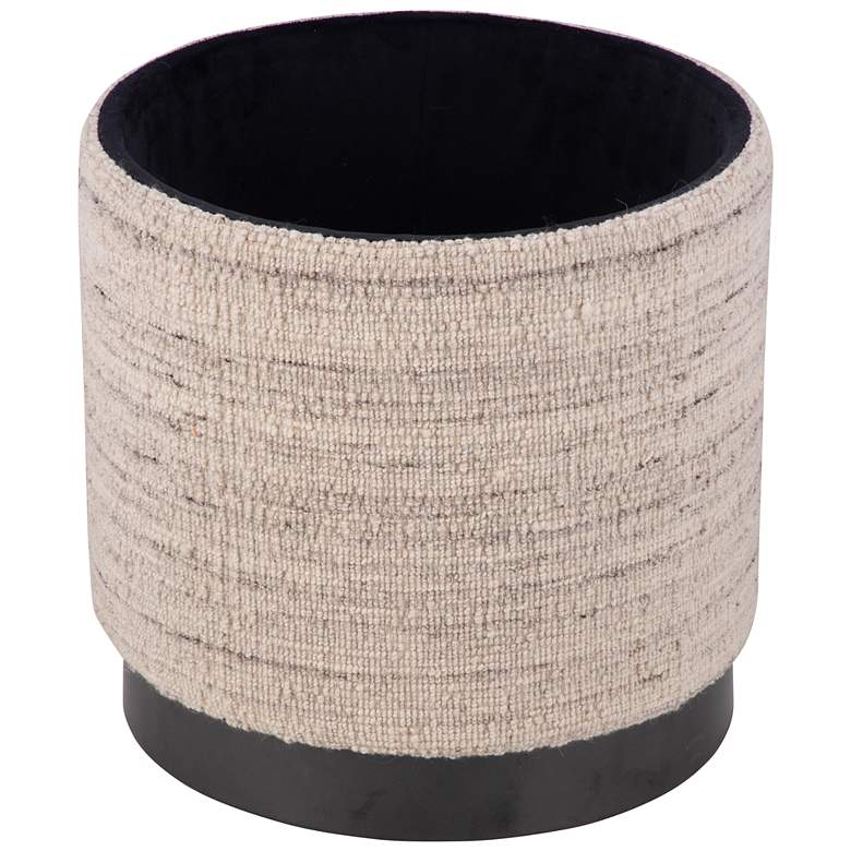 Image 4 Handwoven Triton Matte Black Base Storage Ottoman more views