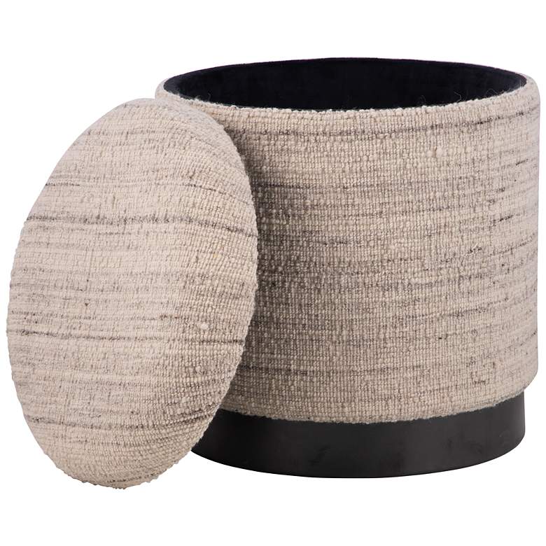 Image 5 Handwoven Triton Matte Black Base Storage Ottoman more views