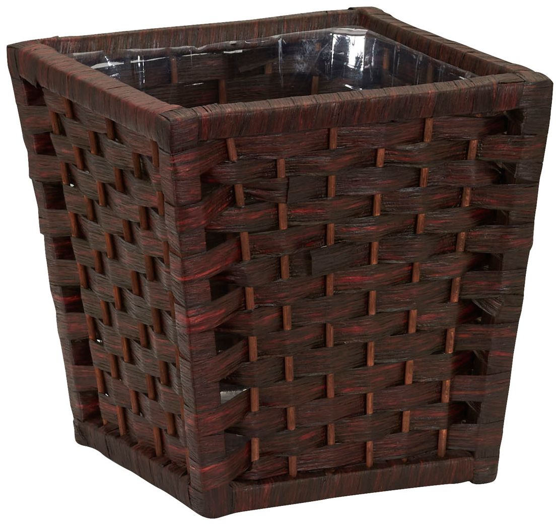 Image 2 HandWoven Waste Basket, 3 Gallons,Removable Plastic Liner