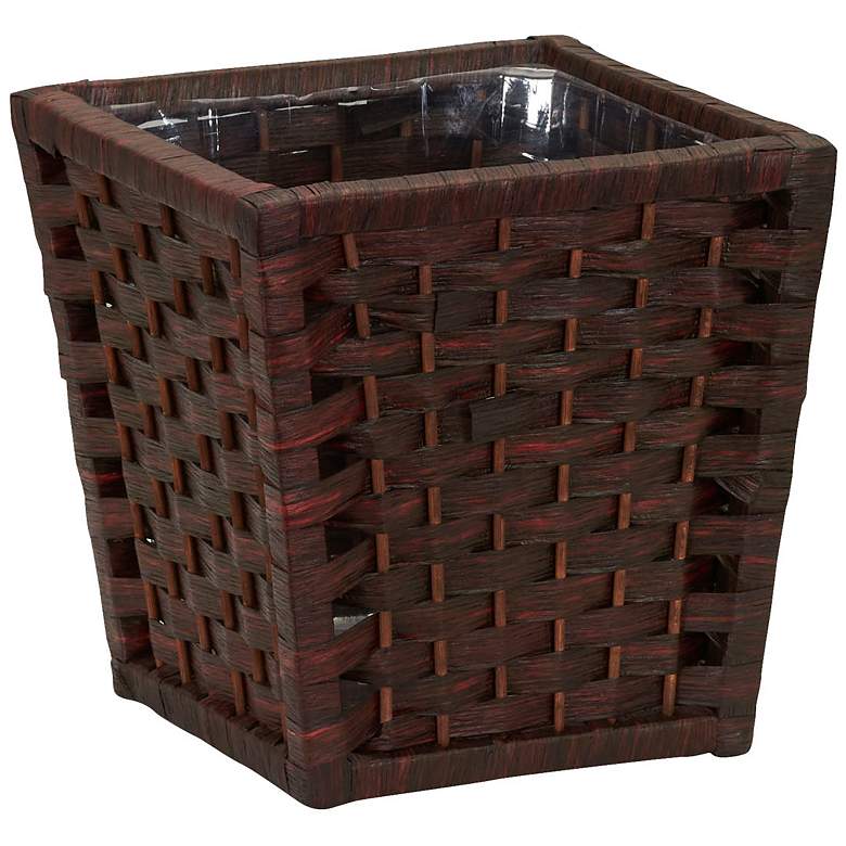 Image 2 HandWoven Waste Basket, 3 Gallons,Removable Plastic Liner