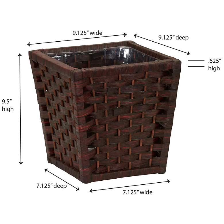 Image 3 HandWoven Waste Basket, 3 Gallons,Removable Plastic Liner more views