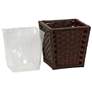 4_HandWoven Waste Basket, 3 Gallons,Removable Plastic Liner more views