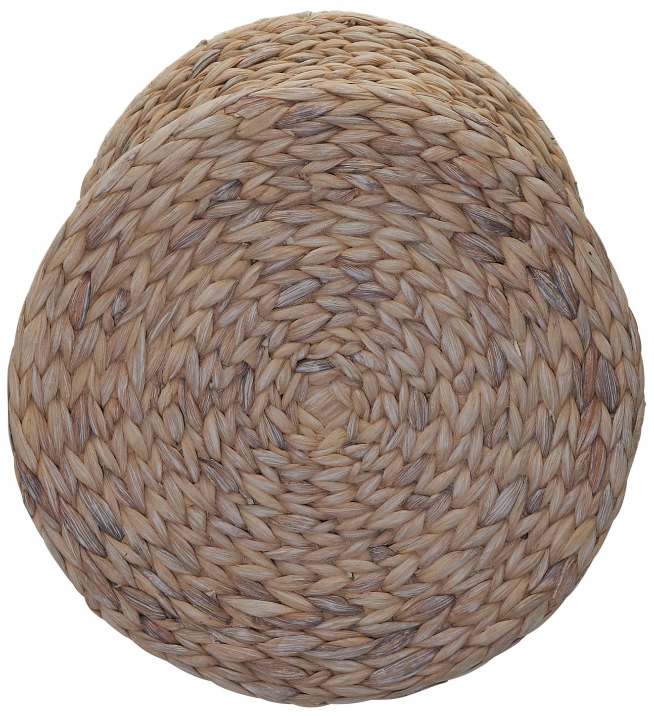 Image 4 Handwoven Water Hyacinth Stool with Hourglass Shape, White Wash Finish more views