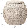 3_Handwoven Water Hyacinth Wicker Basket Side Table, Cream Finish more views
