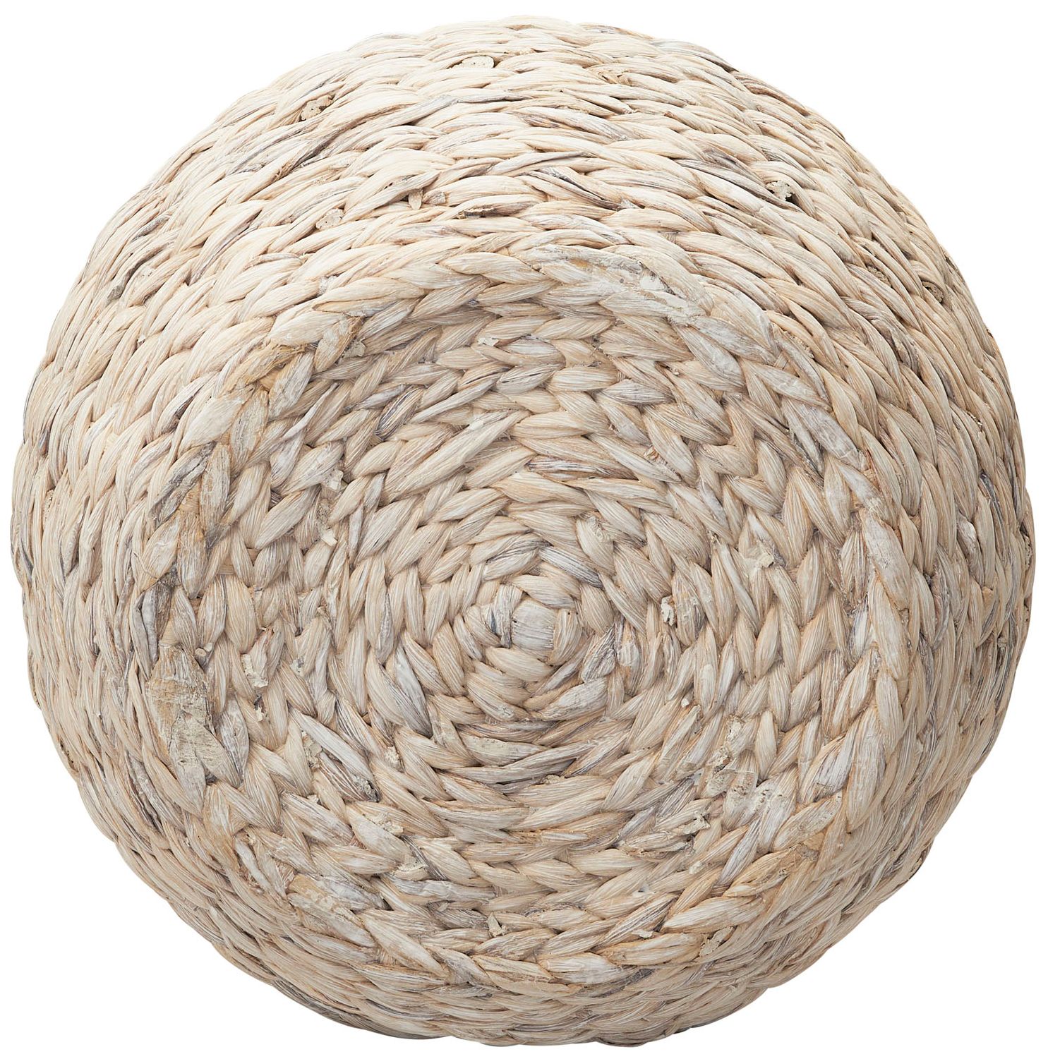 Image 5 Handwoven Water Hyacinth Wicker Basket Side Table, Cream Finish more views