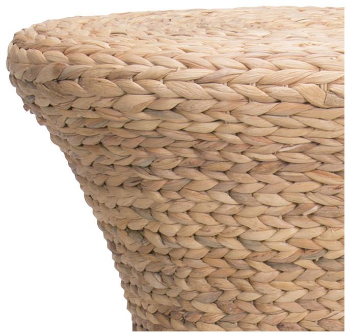 Image 5 Handwoven Water Hyacinth Wicker Stool with Hourglass Shape, Natural more views