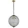 Hang 16" Wide Antique Bronze Pendant Light w/ Clear Crystal