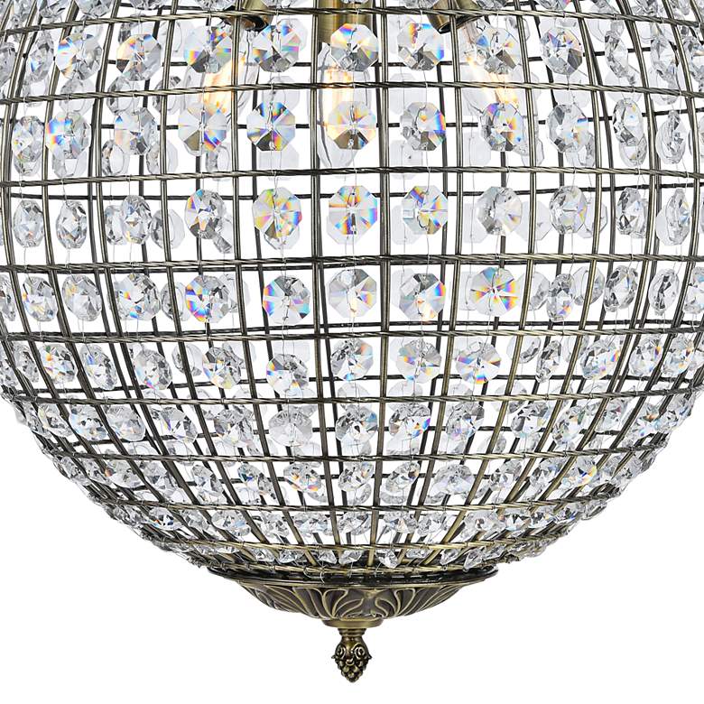 Image 2 Hang 16" Wide Antique Bronze Pendant Light w/ Clear Crystal more views