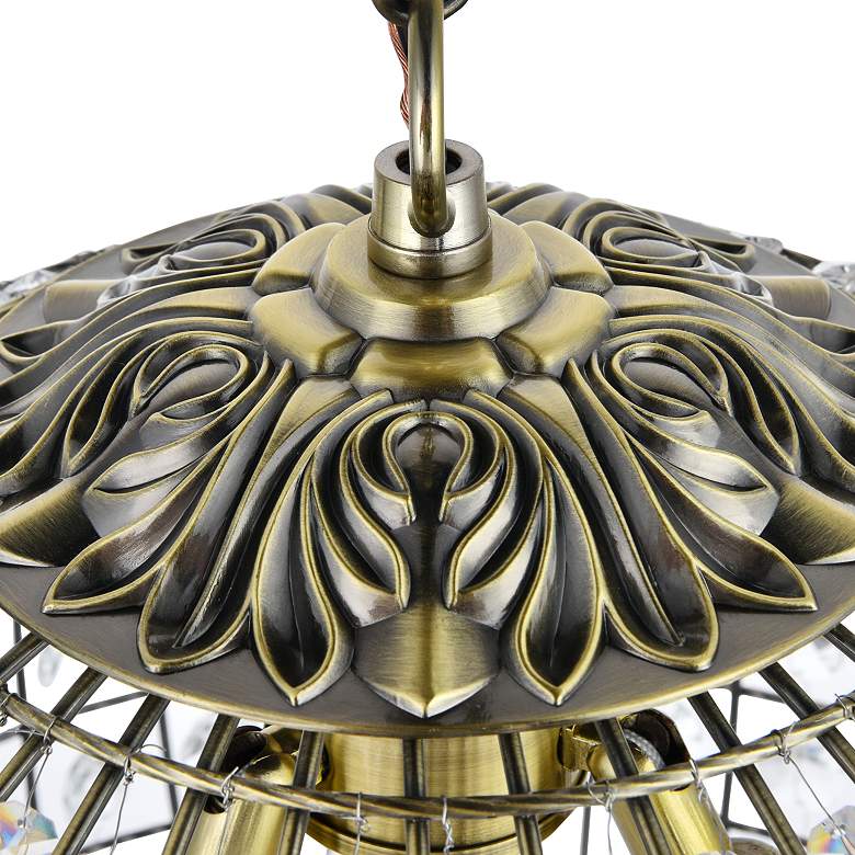 Image 3 Hang 16" Wide Antique Bronze Pendant Light w/ Clear Crystal more views